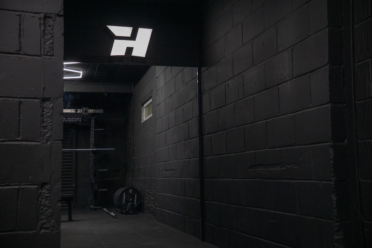 Strength training equipment area